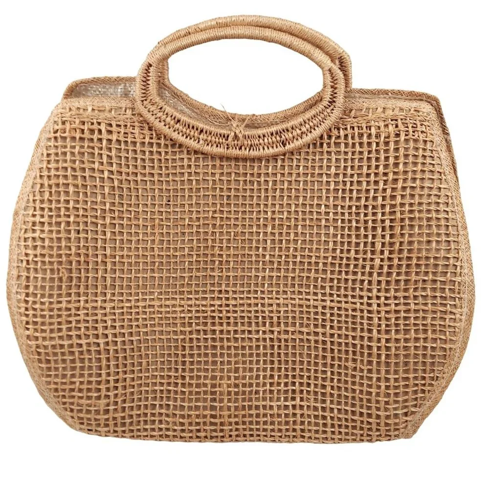 Handmade Pink Straw Cabana Small Summer Vacation Handbag Purse Fashion Tote - Picture 4 of 7